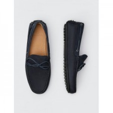 MOCASSINS BLEUS EN CUIR NUBUCK AVEC LACETS