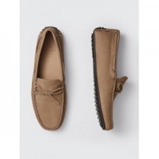 MOCASSINS SABLE EN CUIR NUBUCK AVEC LACETS